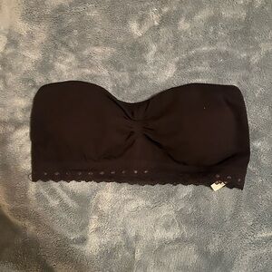 Black Strapless Bandeau Top